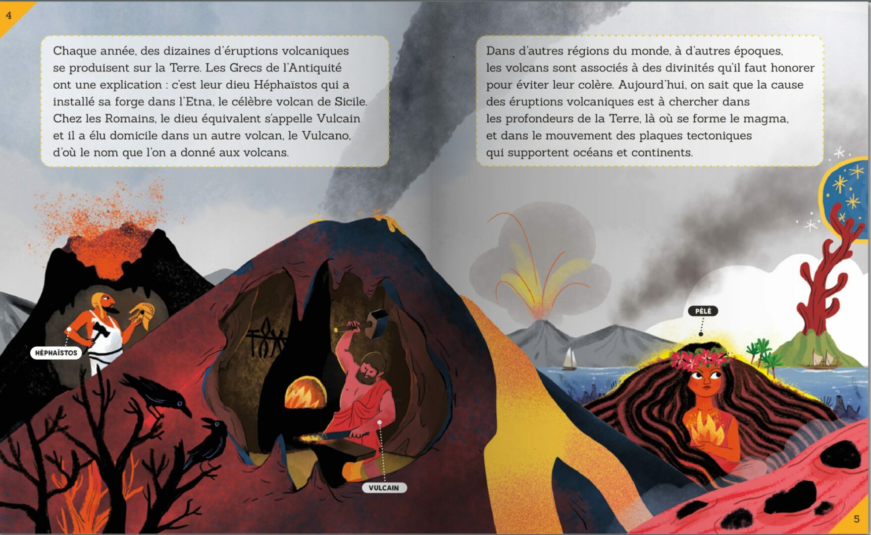 Maman Diplodocus et le Volcan en Colère, Histoire fantastique, 3/4 ans